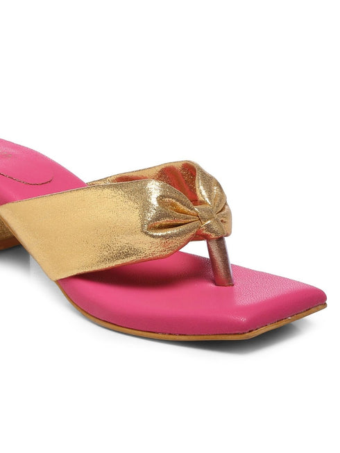GNIST PinkGold Solid Block Heels